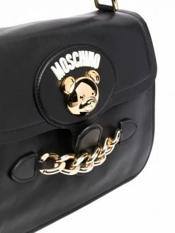 Moschino teddy bear logo-plaque tote