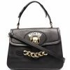 Moschino teddy bear logo-plaque tote
