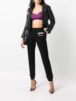 Moschino embellished-logo track pants