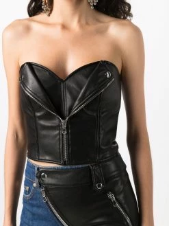 Moschino biker-detail corset top