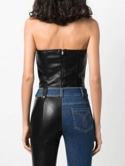 Moschino biker-detail corset top