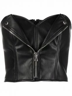 Moschino biker-detail corset top