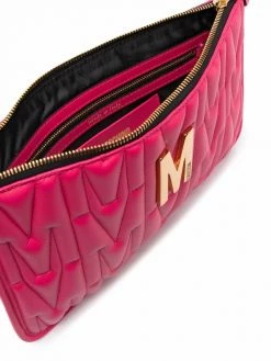 Moschino quilted leather-effect clutch bag