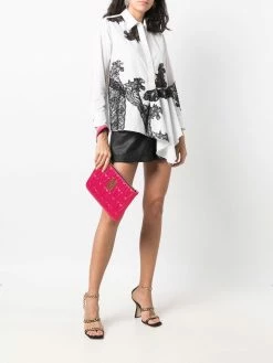 Moschino quilted leather-effect clutch bag