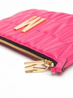 Moschino quilted leather-effect clutch bag