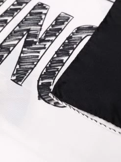 Moschino logo-print silk scarf