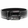 Moschino faded logo-print leather belt