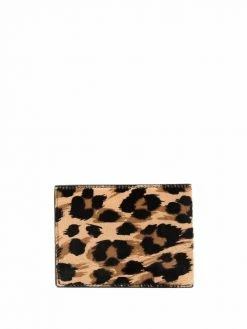Moschino logo-embroidered leopard-pattern wallet