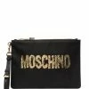 Moschino logo-print clutch bag