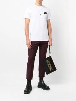 Moschino logo-print clutch bag