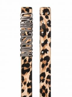 Moschino leopard-print logo-lettered belt