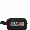 Cheap ๐ Moschino Painted logo print wash bag ๐ 2 Moschino painted logo-print wash bag