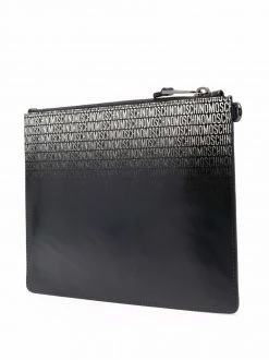 Moschino gradient logo-print clutch bag