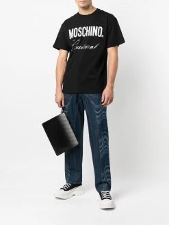 Moschino gradient logo-print clutch bag