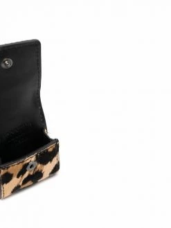 Moschino logo-embroidered leopard-print phone case