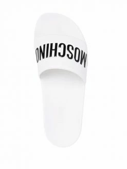 Moschino logo-print open-toe slides