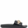 Moschino logo-plaque open-toe slides