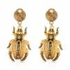 Moschino Dungle Beetle drop earrings