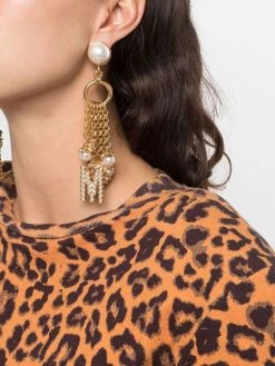 Moschino logo-charm draped earrings
