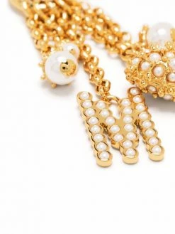 Moschino logo-charm draped earrings