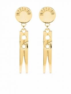 Moschino peg-detail draped earrings