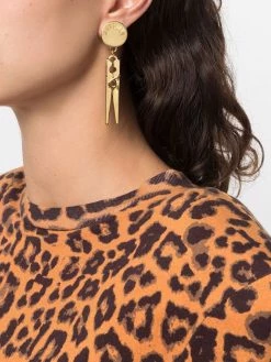 Moschino peg-detail draped earrings
