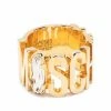 Moschino crystal-embellished logo bracelet