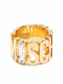 Moschino crystal-embellished logo bracelet