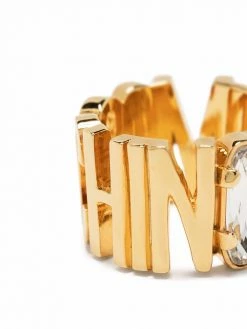 Moschino crystal-embellished logo bracelet
