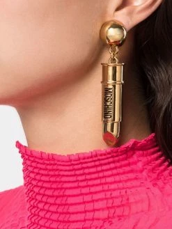 Moschino oversized lipstick earrings