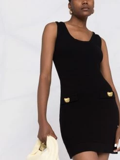Moschino Teddy-button knitted dress