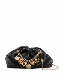Moschino charm-detail clutch bag