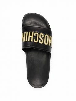 Moschino logo-embossed pool slides