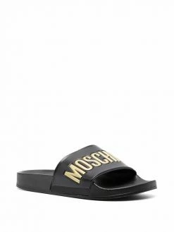 Moschino logo-embossed pool slides