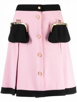 Moschino purse-pockets georgette skirt