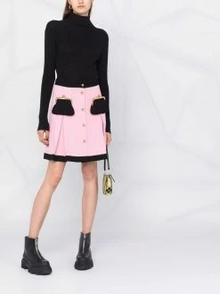 Moschino purse-pockets georgette skirt