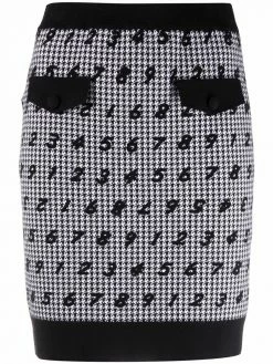 Moschino numbers-print skirt