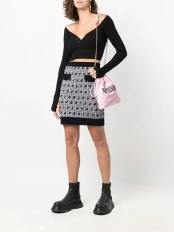Moschino numbers-print skirt