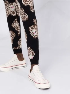 Moschino leopard-motif knitted leggings