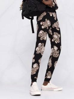 Moschino leopard-motif knitted leggings