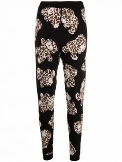Moschino leopard-motif knitted leggings