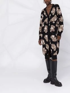 Moschino leopard-print Teddy long cardigan