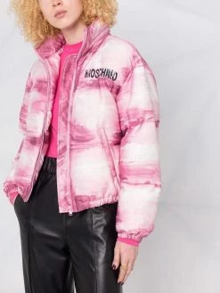 Moschino brushstroke-print puffer jacket