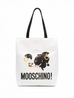 Moschino cow-print tote bag