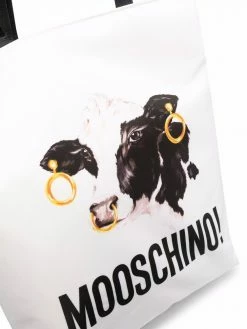 Moschino cow-print tote bag