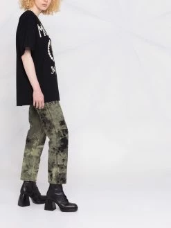 Moschino pearl-embellished short-sleeve T-shirt