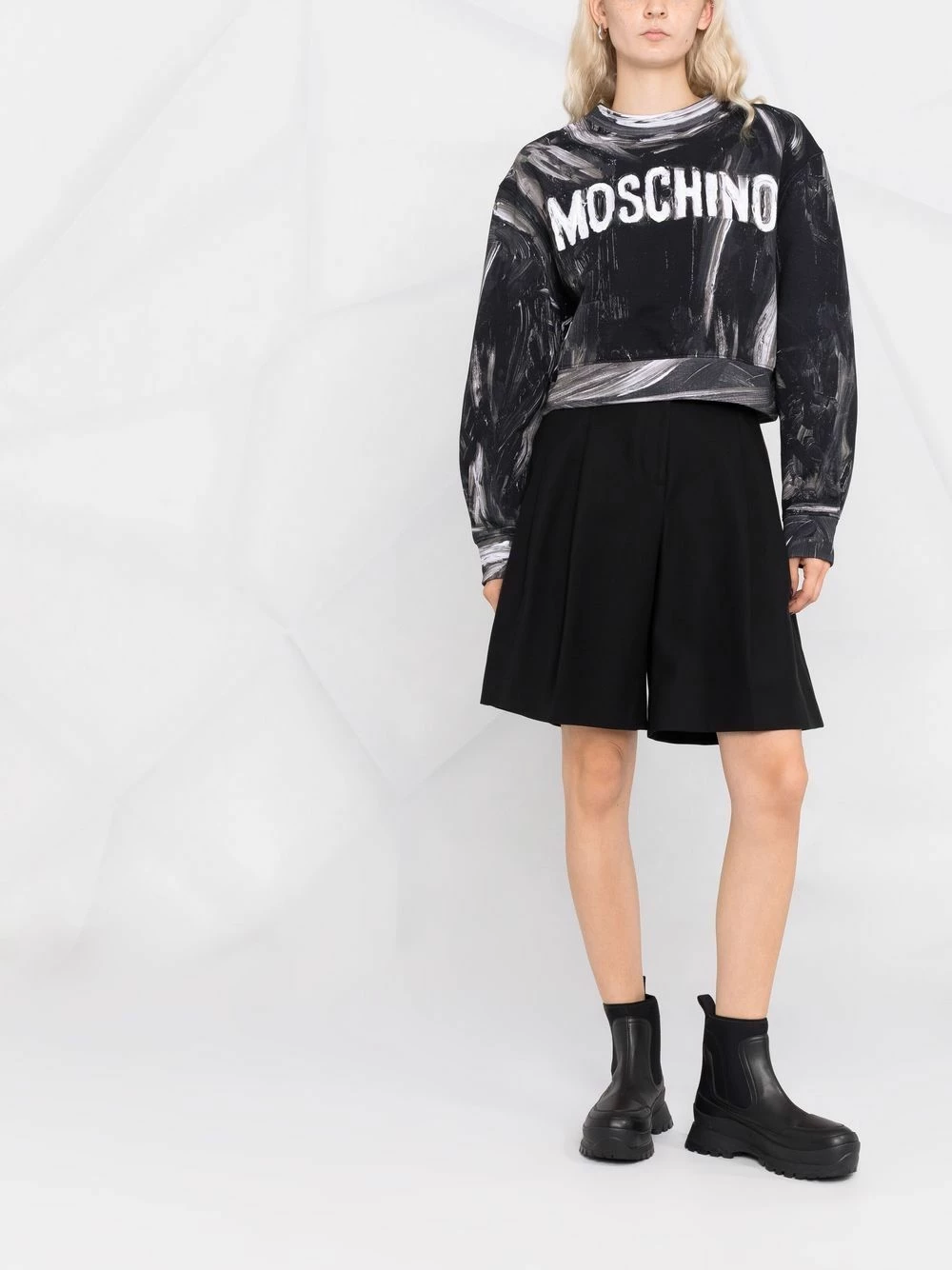 Flash Sale ๐ Moschino Brushstroke print logo sweatshirt ๐ 4 Moschino brushstroke-print logo sweatshirt