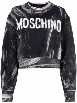 Moschino brushstroke-print logo sweatshirt