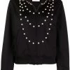 Moschino pearl-embellished zip-up jacket