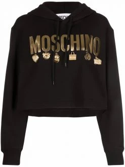 Moschino Iconic charm cropped hoodie
